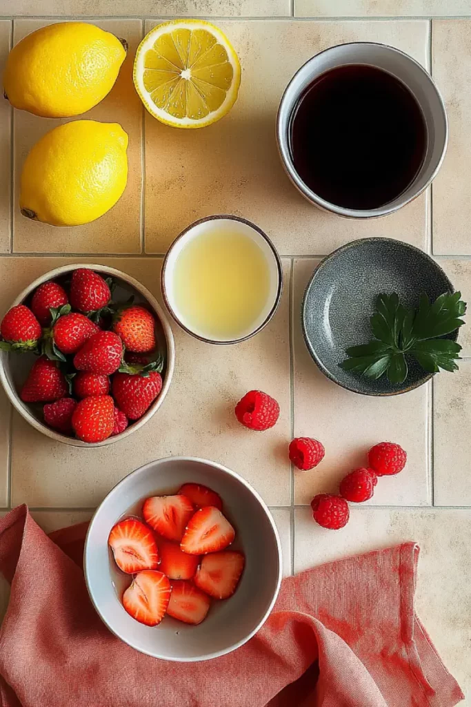 Ingredients to make a Strawberry Acai Refresher at home