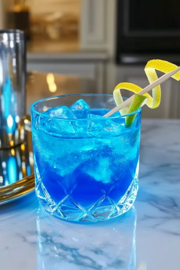Blue Salt Trick juice made with butterfly pea flower and herbal sea salt blend