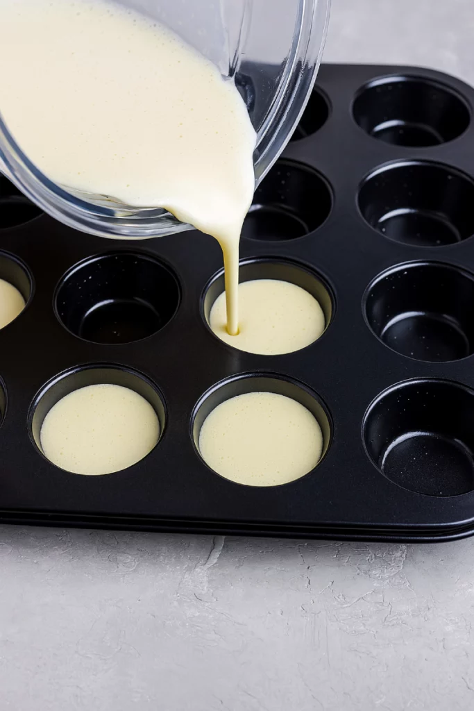 Step-by-step preparation of Brazilian Cheese Bread: mixing dough, shaping balls, and placing them on a baking tray.