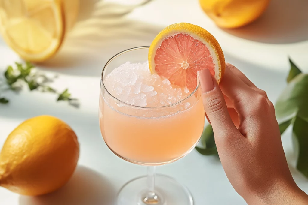 Pink Salt Trick Recipe drink with lemon and Himalayan salt